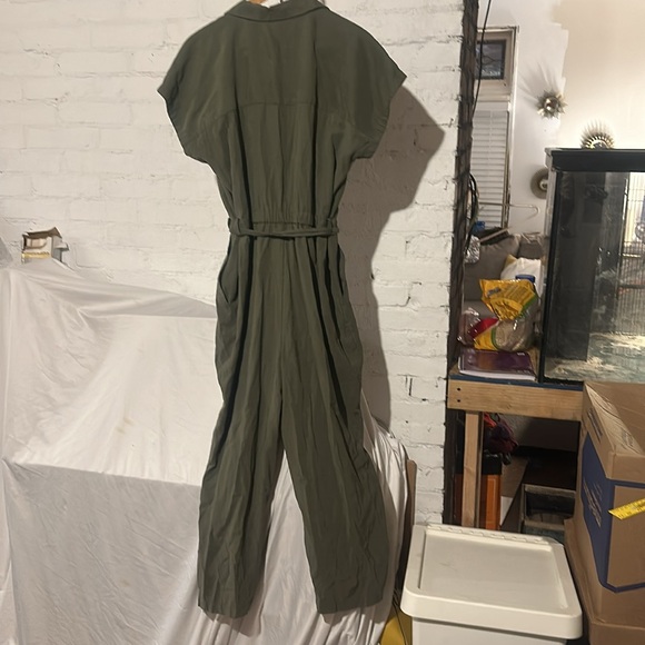 Nine West Olive Green Short Sleeve Jumper Tie Waist Size XL - Picture 2 of 14